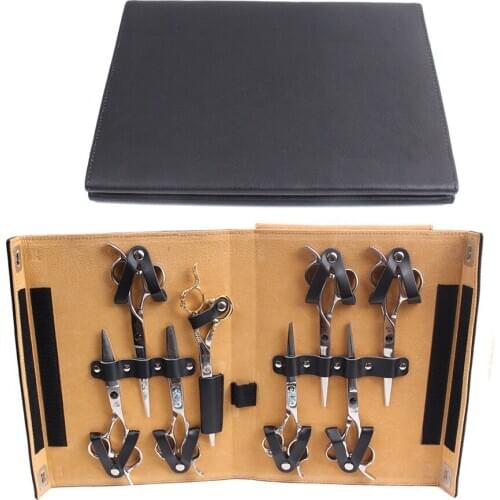 8 Pieces Capability Foldable Fur Lining Handbag of Hairdressing Tools Scissor Storage for Hairdresser Pet Cosmetologist E281