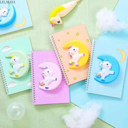 Unicorn Decompression Coil Notebook 3D Animal Planner Organizer Action Figure Paper Diary Journal Book Handbooks School Supplies