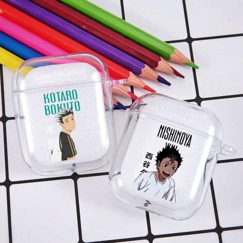 Japan Anime Oya Haikyuu Earphone Case For Airpods 2 1 Cartoon Clear Wireless Bluetooth Soft Headphones Cover Silicone Coque