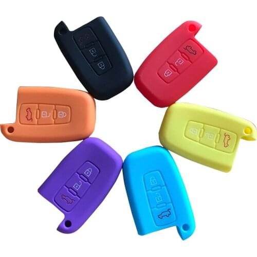 Silicone Flip Car Key Fob Case for Hyundai ix45 Santa Fe i30 i35 i40 Genesis Folding 3 Button Remote Protect Cover