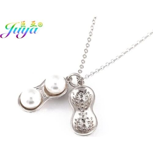 Dropshipping Shell Pearls Jewelry Necklace Handmade Gold Peanut Pendant Necklace For Women Festival Jewelry Gift