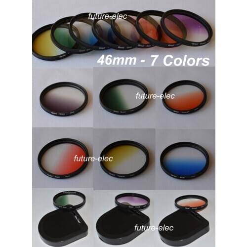 46 46mm 7 Color Graduated Gradual Orange Yellow Green Blue Grey Red Purple Lenses Filter For Cokin P Canon Nikon Sony Panasonic