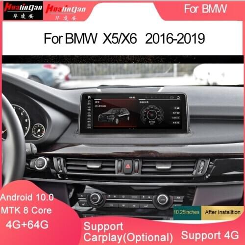 Hualingan For(1035)BMWX5X6SeriesEVO 10.25" Android10 Multimedia Gps Navigation USB + I-Drive 4g Apple CarPlay