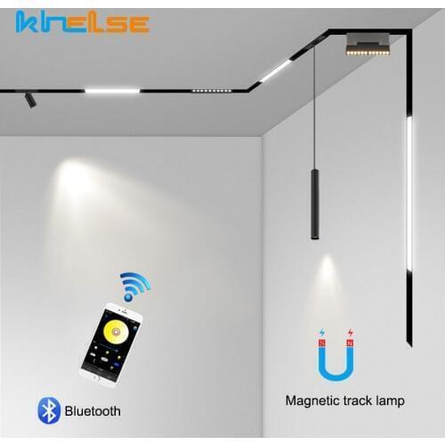 Creative Bluetooth Smart Dimmable Recessed Magnetic Lamp Home Lighting Aluminum 1M Track Rail Strips Track Lights IOS /Android