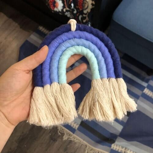 Macrame Woven Wall Hanging Chic Room Rainbow Tapestry Apartment Dorm Room Decor