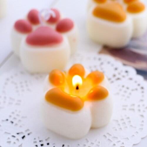 Cute Cat Paw Silicone Candle Aromatherapy Mold Handmade Soap Making Mould DIY Candle Decoration Crafts Cake Baking Molds