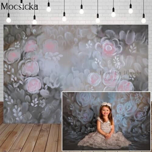 Mocsicka Art Flowers Photography Background Gray Texture Backdrops Child Pregnant Woman Portrait Photo Decoration Props Studio