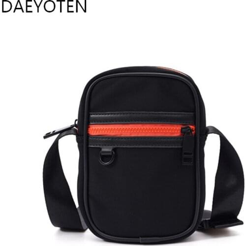 DAEYOTEN Fashion Street Mens Crossbody Bags Black Mini Shoulder Bag Functional Diagonal Bag Phone Pouch Small Satchel ZM0981