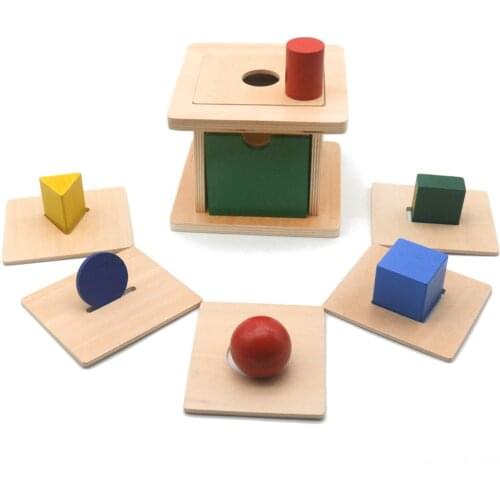 Montessori Learning Materials Wooden Toys 3 year old 6 in 1 Box Shape Sorter Toy Blocks Fine Motor Skill Toys For Toddlers E1345