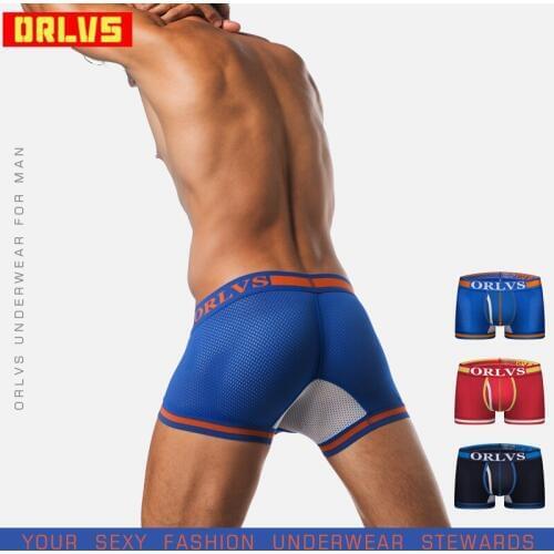 ORLVS Men Boxers Comfortable Underpants Nylon Breathable Male Panties Cueca Tanga Quick Dry Men Sleepwear Boxershorts OR118