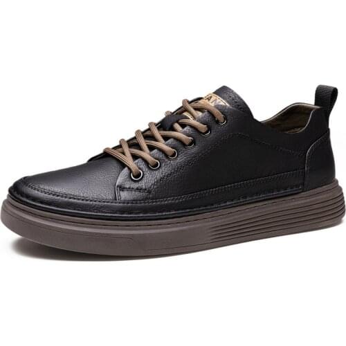 100% Genuine Leather Shoes Men Footwear Fashion Male Brand Shoes Flat Soft Leather Mens Casual Shoes KA3819