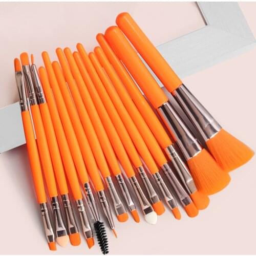 Makeup Brush Set 15 Fluorescent Series Eyeshadow Eyelash Eyebrow Brush Foundation Blush Mix Professional Beauty Makeup Tool