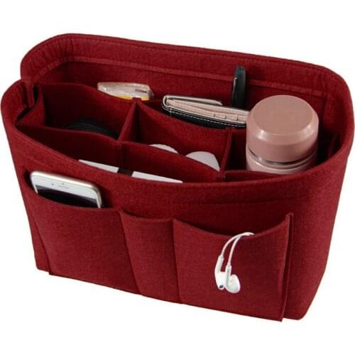 Make Up Organizer Felt Insert Bag For Handbag Travel Inner Purse Portable Cosmetic Bags Fit Wash Toiletry Make Up Bag New Brand