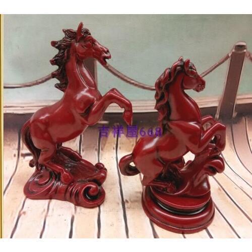 Open light imitation red Trojan horse Resin horse ornaments Relocation crafts sculpture decoration statues Home