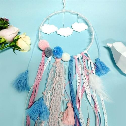 Cloud Dream Catcher Pendant Holiday Decoration Wind Chime Hanging Ornaments Home Handmade Wall Decor Girl Kid Children Gift