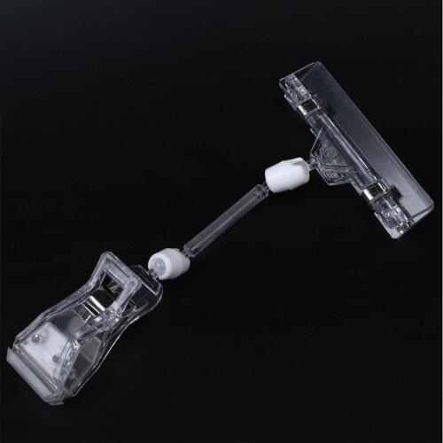 -6.5\" Height Transparent Plastic Double Adjustable Pop Sign Card Display Clip