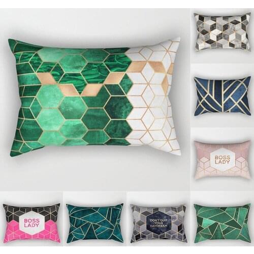 Rectangle Geometric Cube Throw Pillow Case Cushion Cover Sofa Bed Car Cafe Decor