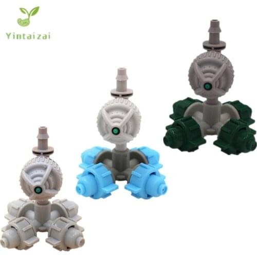 Fast Shipping 20PCS 4-Nozzles Fogger Misting Sprinkler With White Antileak Greenhouse Micro Irrigation Drip Watering Fittings