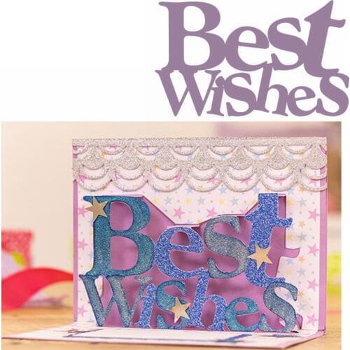 Best Wishes Metal Cutting Dies Phrase Die Cuts For Card Making DIY Scrapbook Decoration New 2019 Embossed Crafts Cards