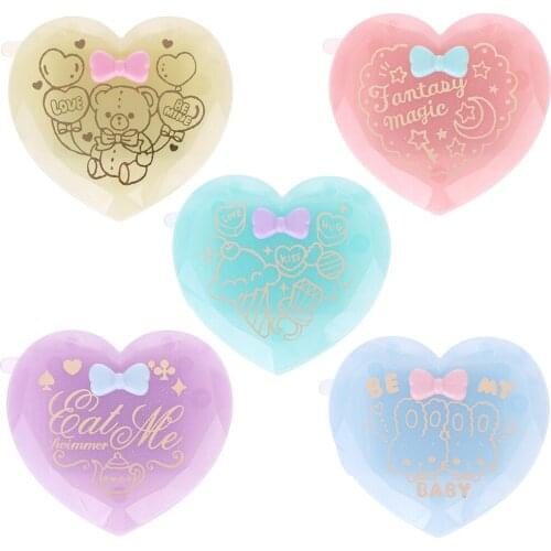 Folding Hair Brush With Mirror Compact Pocket Size Travel Comb Heart Shaped Gift