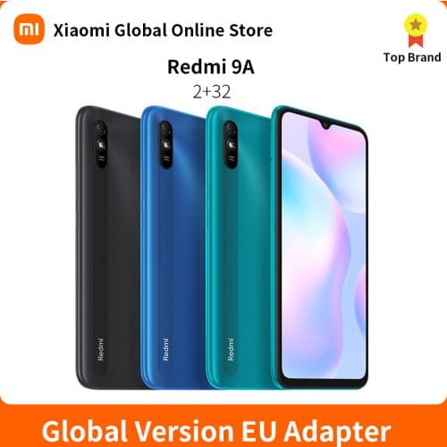 Global Version Xiaomi Redmi 9A 2GB RAM 32GB ROM Mobile Phone MTK Helio G25 Octa Core 13MP AI Rear Camera 6.53" HD+ 5000mAh