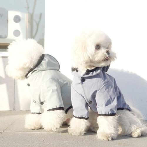 Reflective Dog Raincoat Waterproof Dog Rain Jacket Coat Clothes Small Medium Dogs Hoodies Jumpsuit Raincoats French Bulldog