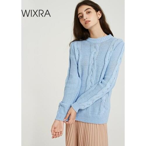 Wixra Warm Sweaters And Pullovers Casual Loose O-neck Ladies Knitted Sweater Womens Jumpers 2019 Autumn Winter