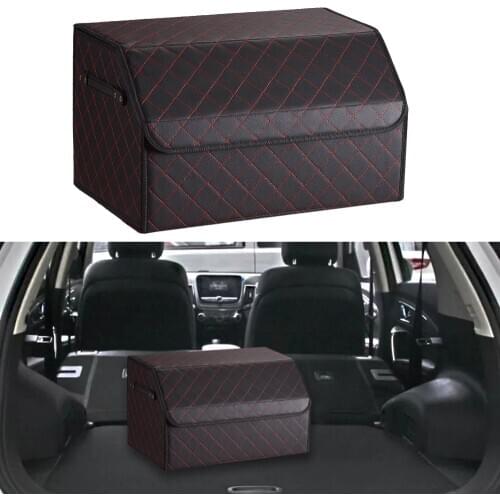 Large Capacity Car Trunk Organizer Folding Stowing Tidy Car Boot Storage Box PU Leather