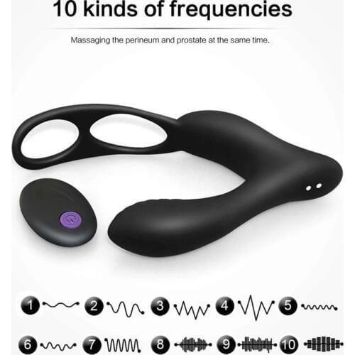 10 Modes Remote Control Waterproof Anal Vibrators Prostate Massager Silicone Butt Plug With Ring Sex Toys for Men