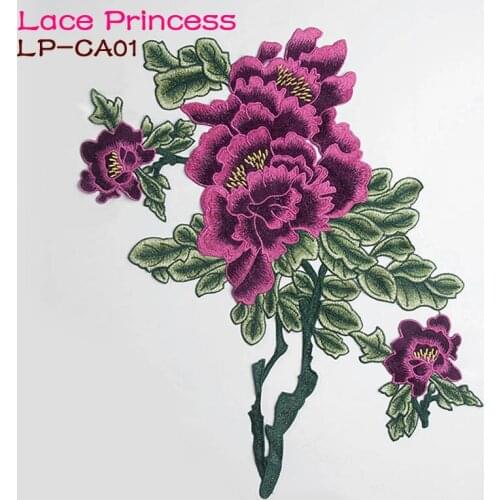 LP-CA01 Sewing Floral Flower Motif Venise Lace Applique for Garment Embroidery Flower Patch 5 Colors