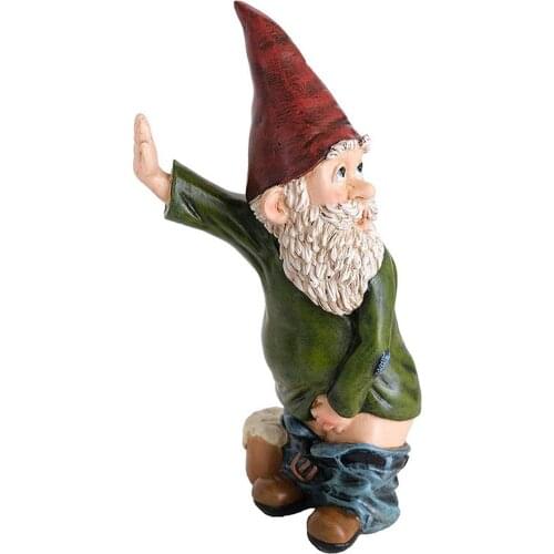 Funny Resin Figurines Naughty Garden Gnome Garden Decoration Statue Gnome Decoration Villa Home Figurines Decoartion
