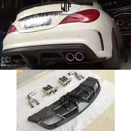 W117 C117 CLA250 CLA45 AMG carbon fiber Rear Lip Diffuser Exhaust Pipe Exhaust Tail Throat For Benz W117 C117 PIECHA Style 14-15