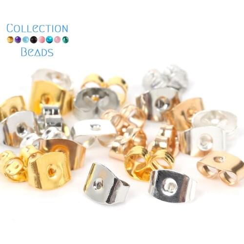 200pcs/lot Butterfly Earring Studs Backs Stopper Scrolls Ear Post For Jewelry Making DIY Blocked Caps Earring Backs Stoppers Ear
