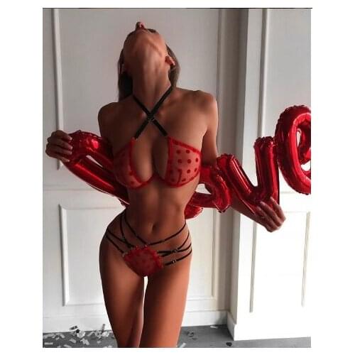 Women Sexy 2Pcs Lingerie Lace Hollow Out G-string Babydolls New Hot 2PCS Sexy Lace Underwear Nightwear Sleepwear G-string Set