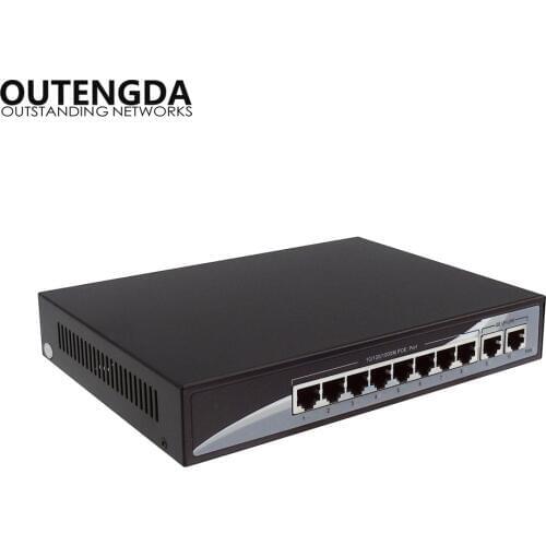 10ports Full Gigabit high power 802.af/at network Ethernet fast switch POE power switch for 5 megapixel camera POE switch