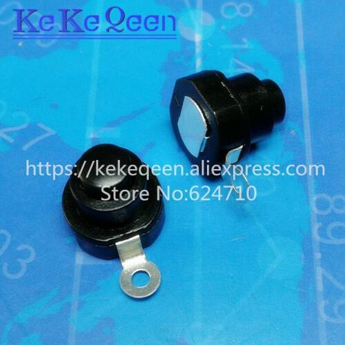 10PCS/LOT DC 30V 1A 1010-K Flashlight Round Push Button Switch Black Size 10mm x 10mm