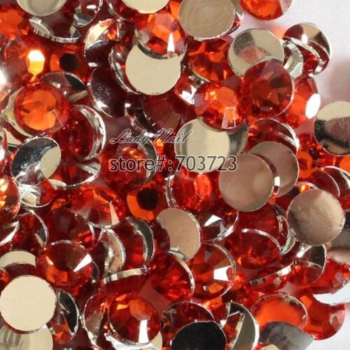 1000 pcs 2mm - 6mm Mix Size Crystal Red Resin Acrylic Round Rhinestone Sparkling Rhinestones Nail Art Decoration N04