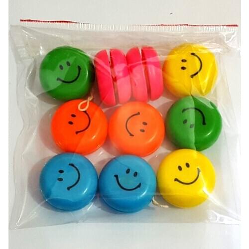 10X Wholesale 38mm SMILE Yoyo carnival Favour Pinata Loot Filler Birthday Party Favor Gift Novelty Birthday Cake Decoration E459