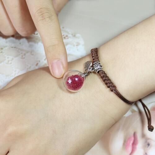 2PCS 14/16MM Glass Ball Bracelets Screw Glass Globe Bracelets Glass Bulb Bracelets wishing bracelets
