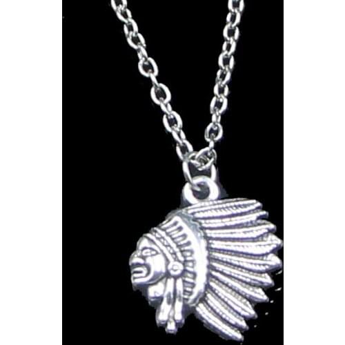 20pcs 21*18mm Indian Chief Head Pendant Necklace Link Chain For Female Choker Necklace Creative Jewelry party Gift