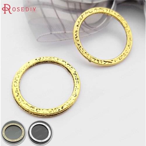 30515)30PCS 24.5MM Antique Gold Color Zinc Alloy Round Closed Rings Connect Charms Diy Jewelry Findings Accessories Wholesale
