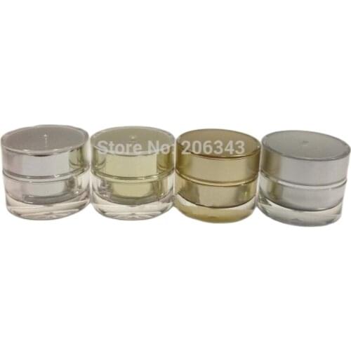 5g shiny Gold ACRYLIC cylinder shape cream bottle,cosmetic container,,cream jar,Cosmetic Jar,Cosmetic Packaging