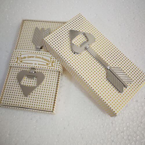 50pcs/lot gold silver arrow through heart beer bottle opener for wedding door gifts guests