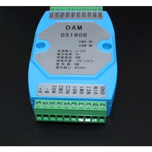 8-channel Digital temperature acquisition module MODBUS temperature controller High temperature and low temperature alarm