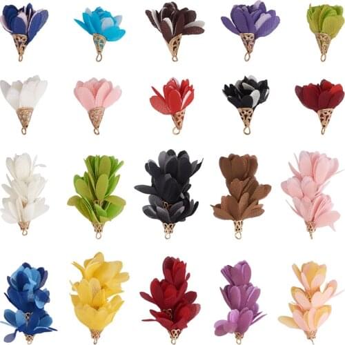 80pcs/set Flower Tassel Pendants Charms for DIY Drop Earring Keychain Jewelry Making Findings Decorations Accessories