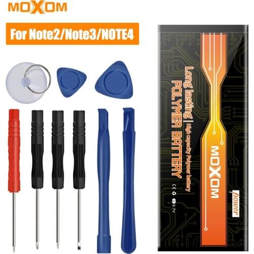 MOXOM Battery For Samsung Galaxy Note 4 3 2 Note2 N7100 Note3 NFC N9000 Note4 N9100 N910X 3100mAh Lithium Polymer Bateria