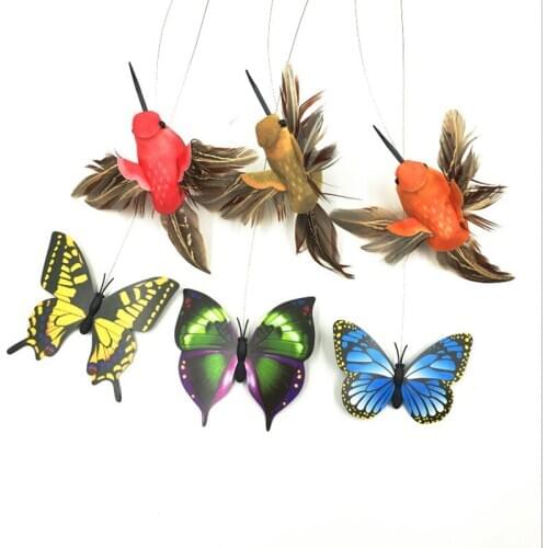 Automatic Electric Rotating Interactive Training Toys Cat Toy Colorful Butterfly Bird Animal Shape Plastic Funny Pet Dog Kitten