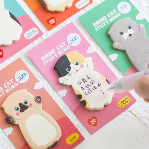 1Pcs Cute Cat Series Sticky Note Student Message Sticker N Times Memo Pad Scrapbooking School Label Stationery Cute Stationery
