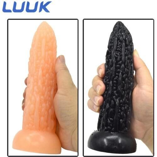 LUUK Big Dildo Vegetable Bitter Gourd Dildo With Suction Cup Sex Toys For Women Anal Plug Flirting Masturbation Products