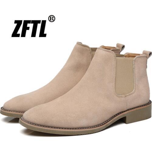 ZFTL NEW mens Chelsea boots mens boots Cow suede slip-on British style desert boots Mens casual boots Mens Ankle boots 155